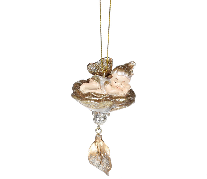 Фигурка новогодняя подвесная BonaDi Лесная фея в цветке 2 (838-225)