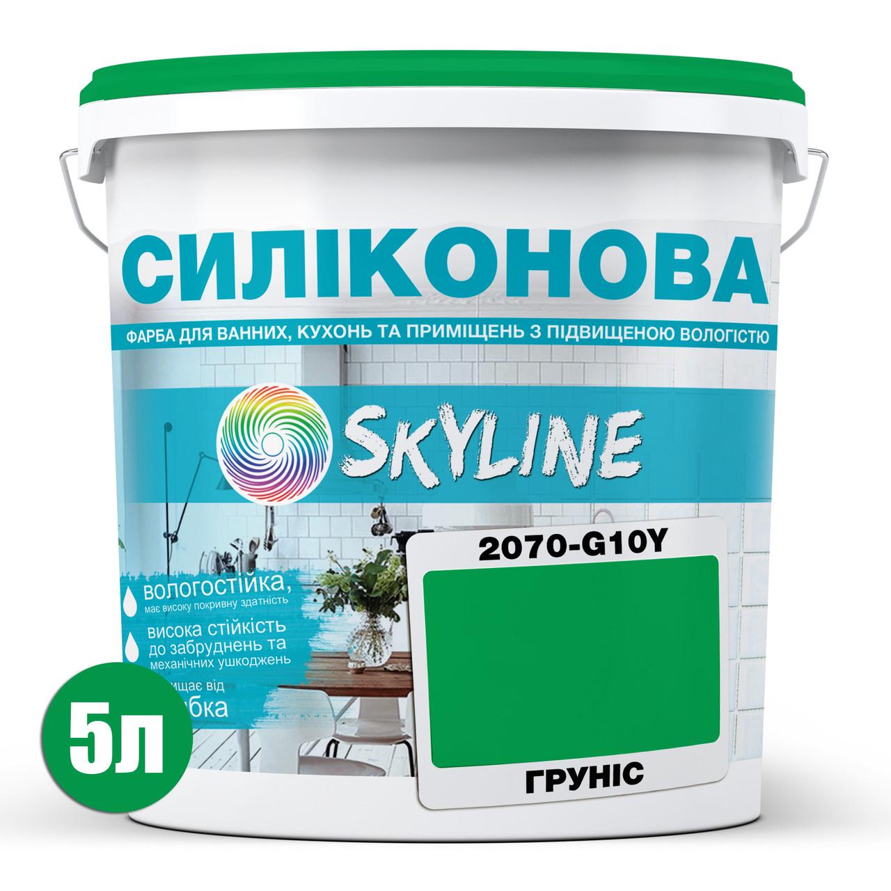 Фарба для вологих приміщень Skyline 2070-G10Y C силіконова 5 л Груніс (2589082071) - фото 2 Фарба для вологих приміщень Skyline 2070-G10Y C силіконова 5 л Груніс (2589082071) - фото 2