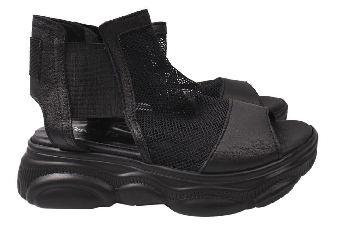 Босоножки женские Da Cota из кожи на платформе с открытой пятой р. 40 Черный (40-21LBC)