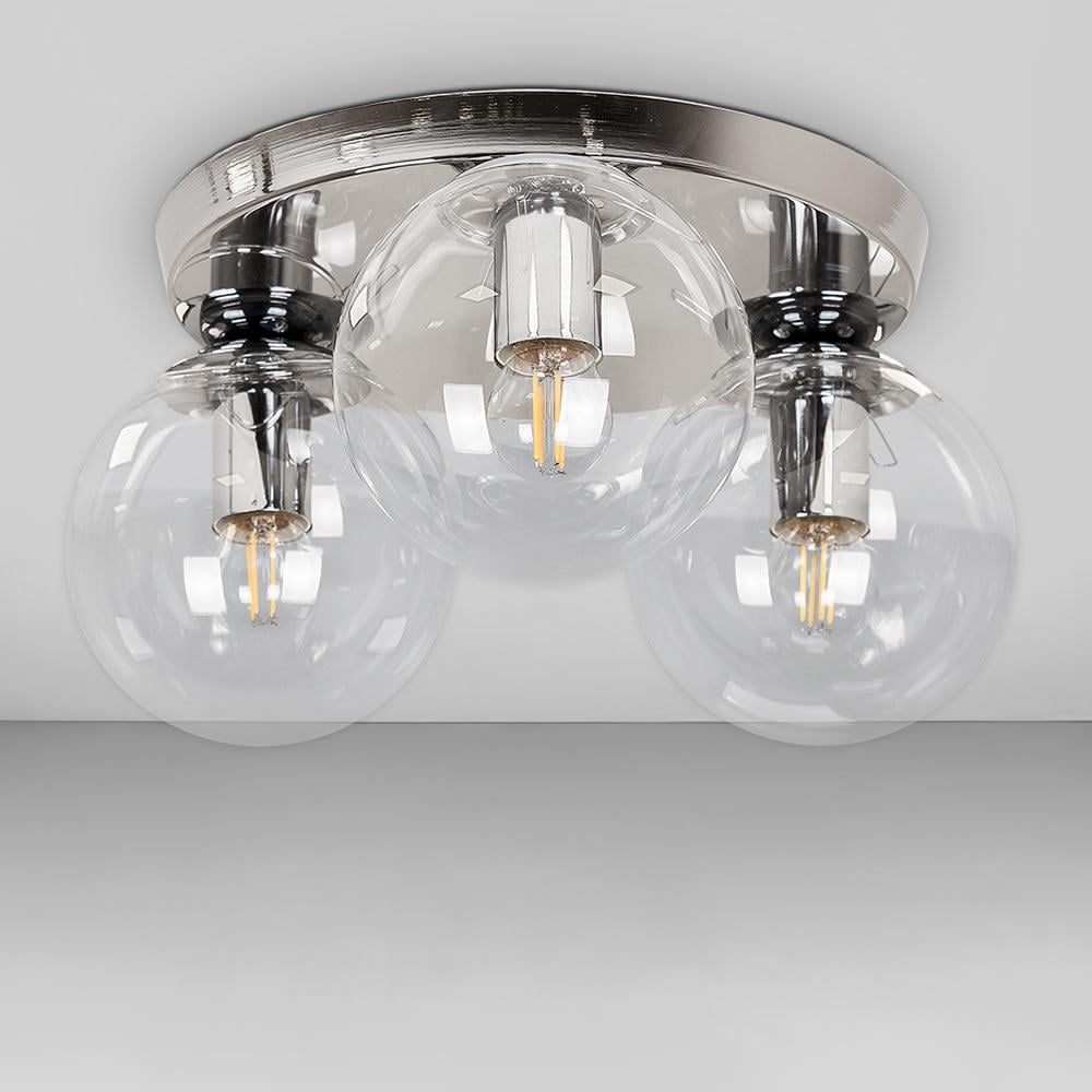 Люстра потолочная лофт Light House LS-18638F-3 CR/CL 290 Хром/Прозрачный