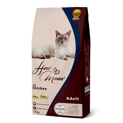 Корм повнораціонний для дорослих котів Хау Мяу How Meow Cat з куркою 15 кг (2998382286)