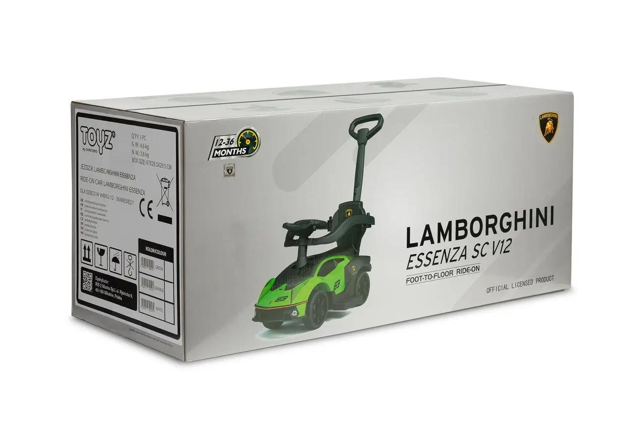 Машинка дитяча для катання Caretero Toyz Lamborghini Essenza з батьківською ручкою 91x87x40 см Білий (390130) - фото 10