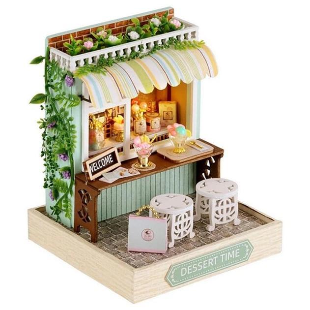 Конструктор 3D Румбокс Час для десерту з LED-підсвіткою та пилозахисним ковпаком