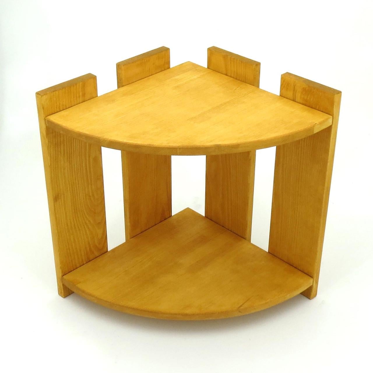 Полка настенная угловая из дерева Сейбо Карри (УНП-001503)