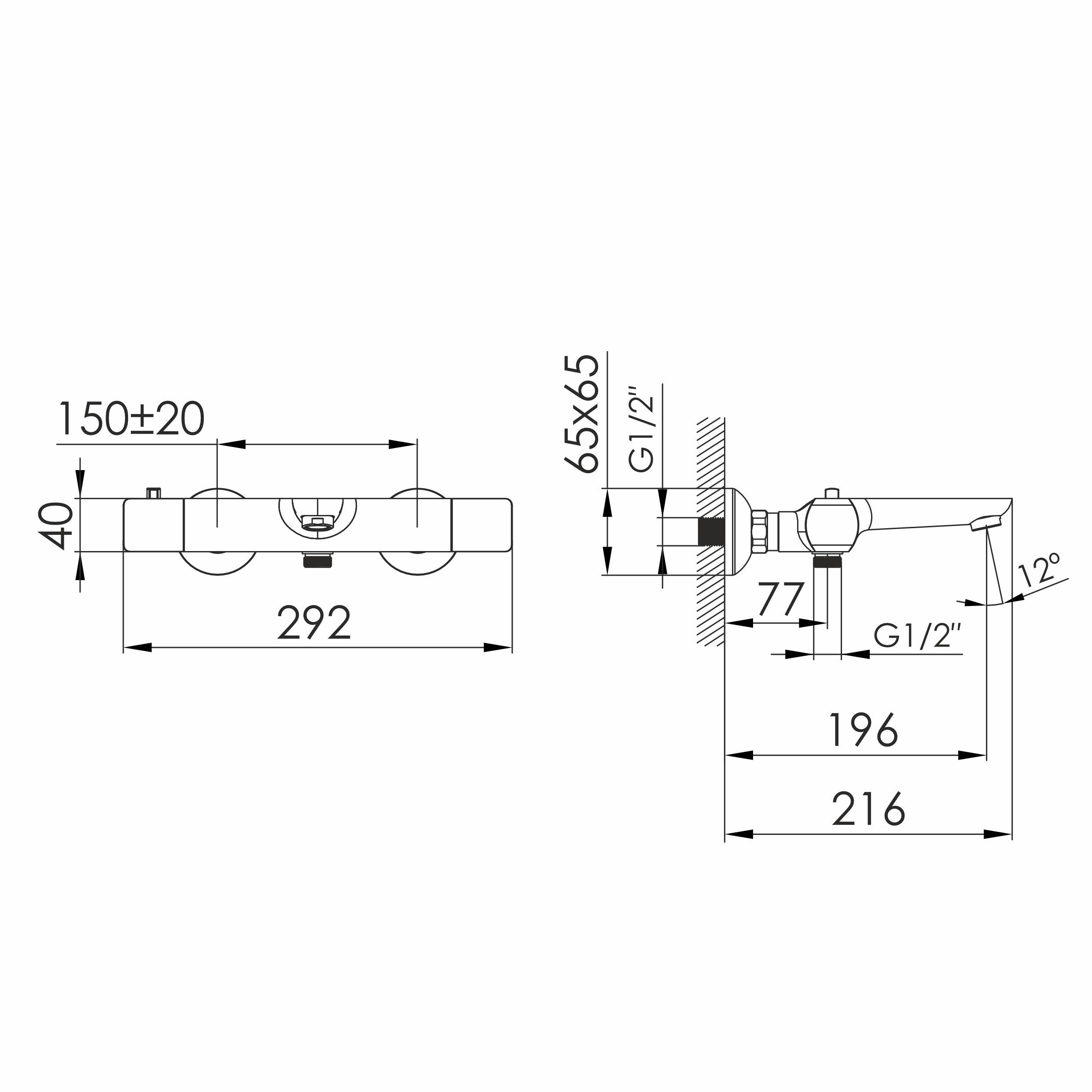 Смеситель для ванной Imprese Bilovec f03200901AA с термостатом Хром (253642) - фото 3 Смеситель для ванной Imprese Bilovec f03200901AA с термостатом Хром (253642) - фото 3