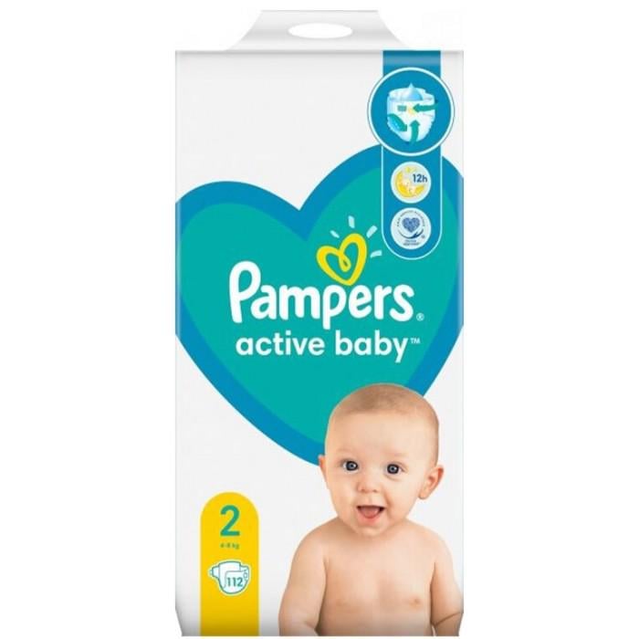 Подгузники Pampers Active Baby р. 2 4-8 кг 112 шт. (045909) - фото 1