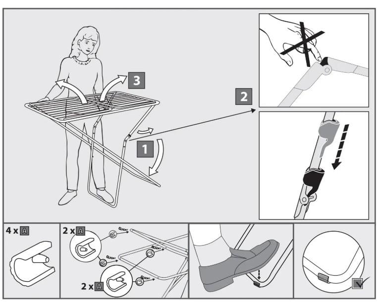 Сушарка для білизни підлогова Casa Si Kolibri 18 м White (CS42191C06D) - фото 3