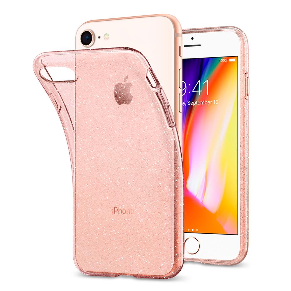 Чохол прозорий з блискітками Spigen Liquid Crystal Glitter 042CS21419 для Iphone 7/8/SE 2/3 2020/2022 (4.7") Rose Quartz