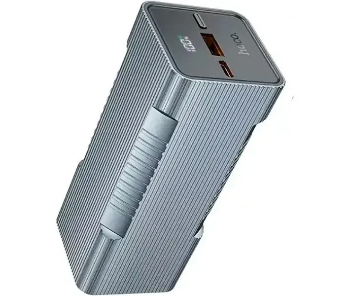 Повербанк с прожектором Hoco Q15 LED Flashlight 22,5 W 10000 mAh Серый (2013334632)
