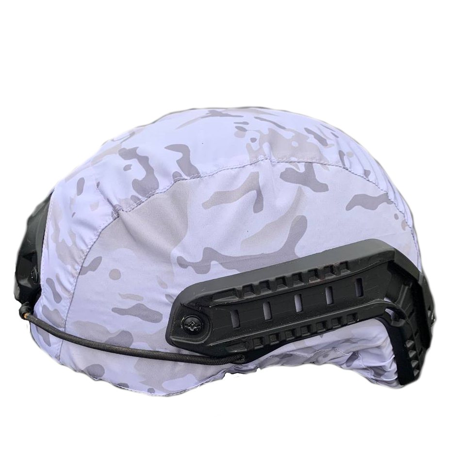 Чехол кавер зимний на шлем Фастекс Тор с лентами молле для маскировки Мультикам