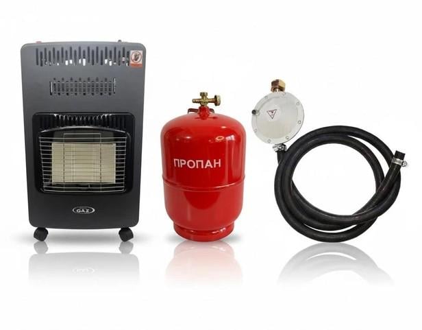 Комплект газовий інфрачервоний обігрівач Super Gaz KH-10 4,5 кВт балон 12 л/редуктор/шланг (5685)