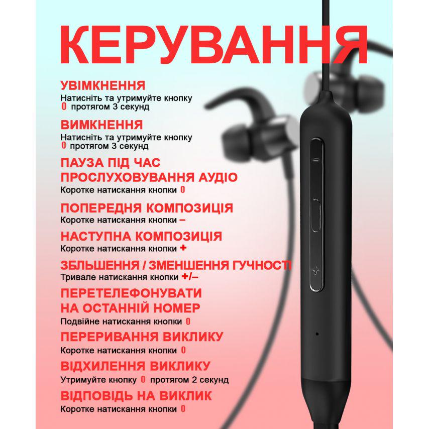 Наушники Bluetooth Walker Черный (WBT-27) - фото 4