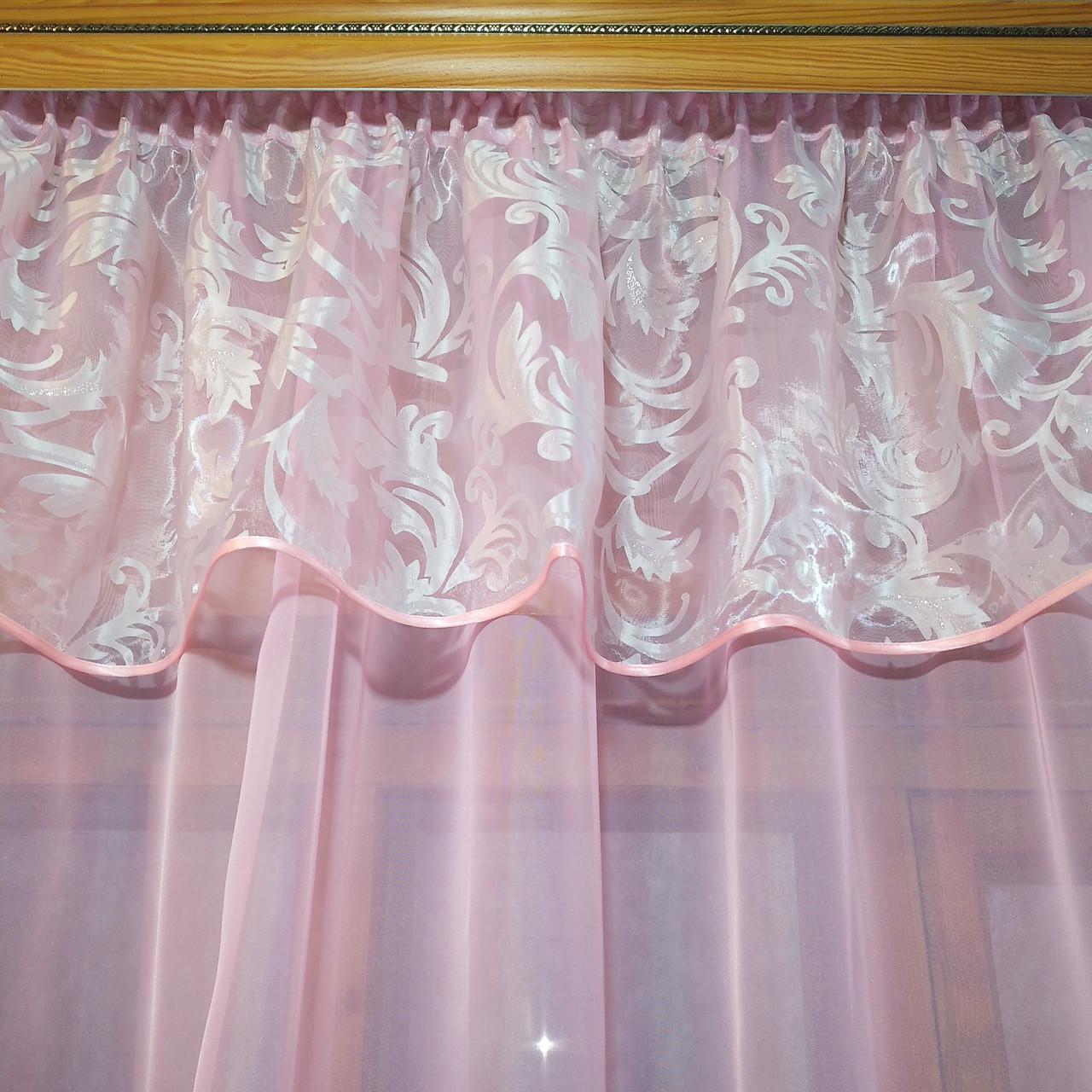 Кухонная занавеска короткая Летиция вензель Розовый (835282850) - фото 5 Кухонная занавеска короткая Летиция вензель Розовый (835282850) - фото 5