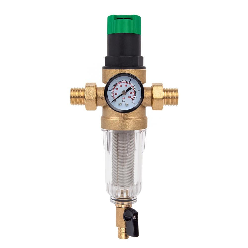 Фільтр промивний ITAL для холодної води 1/2" 100 мкм з манометром та редуктором IT12-H8901 Фільтр промивний ITAL для холодної води 1/2" 100 мкм з манометром та редуктором IT12-H8901