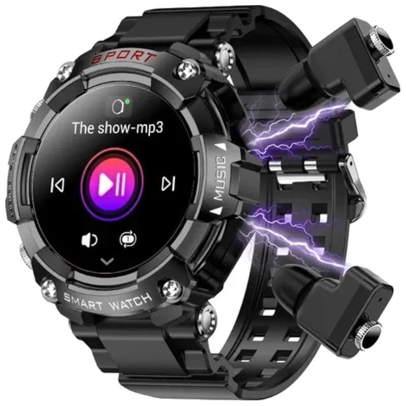 Смарт-часы с наушниками Lemfo T96 силиконовый ремешок Black Black (16855)
