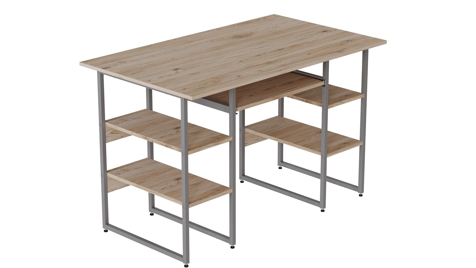 Компьютерный стол Ferrum-decor Тим ДСП 32 мм 75x140x60 см Серый/Дуб Сан-Марино (FRD-102476)