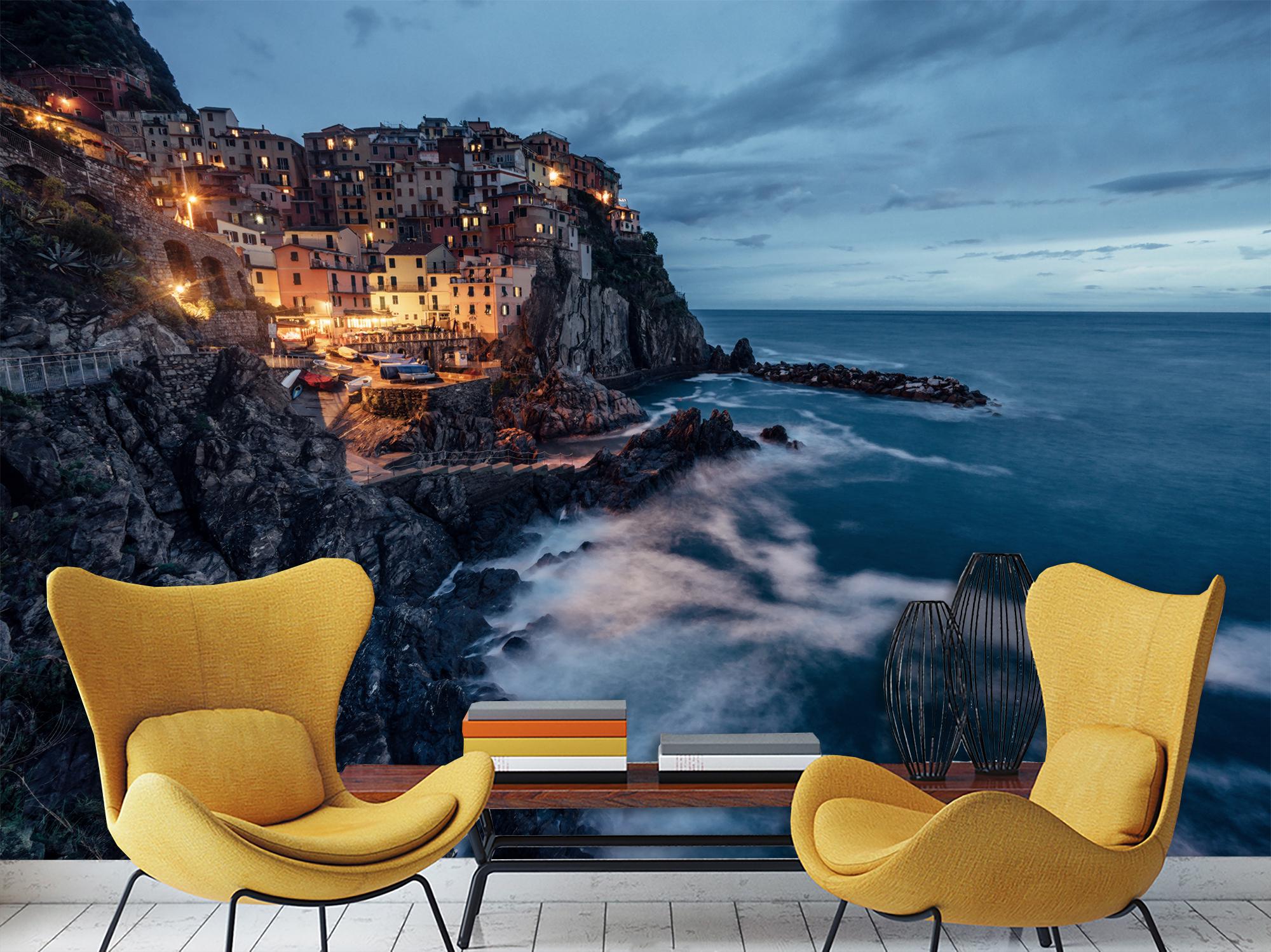 Фотообои флизелиновые Upstream Город на холмистых горах у моря 180х120 см (S5NTR-108/2) - фото 2