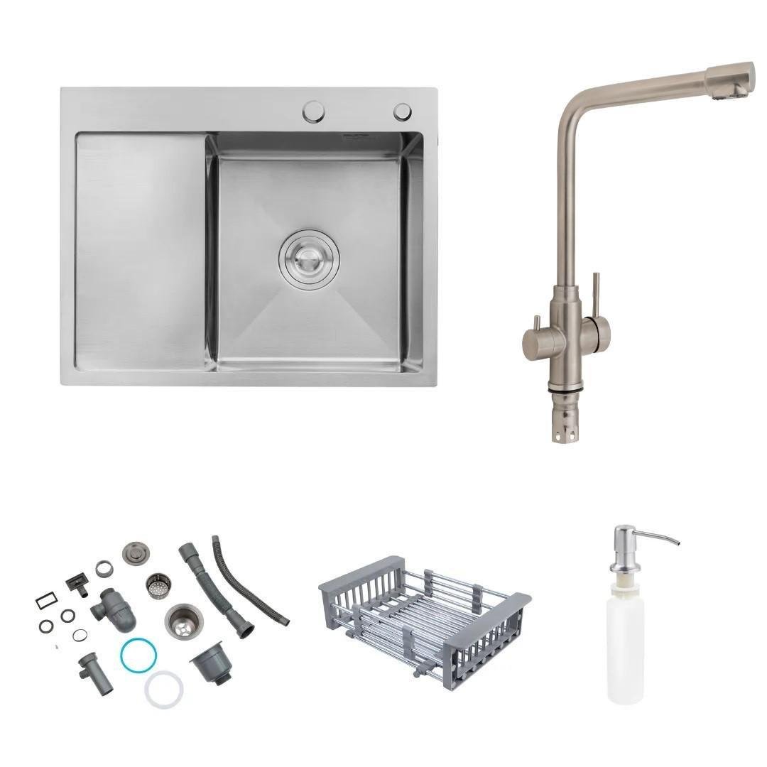 Мийка кухонна Lidz H6350R вбудована 3,0/1,0 мм Brush 630х500/215 мм/змішувач для кухні Lidz Aria 020F1 з підключенням для питної води (k35) Мийка кухонна Lidz H6350R вбудована 3,0/1,0 мм Brush 630х500/215 мм/змішувач для кухні Lidz Aria 020F1 з підключенням для питної води (k35)