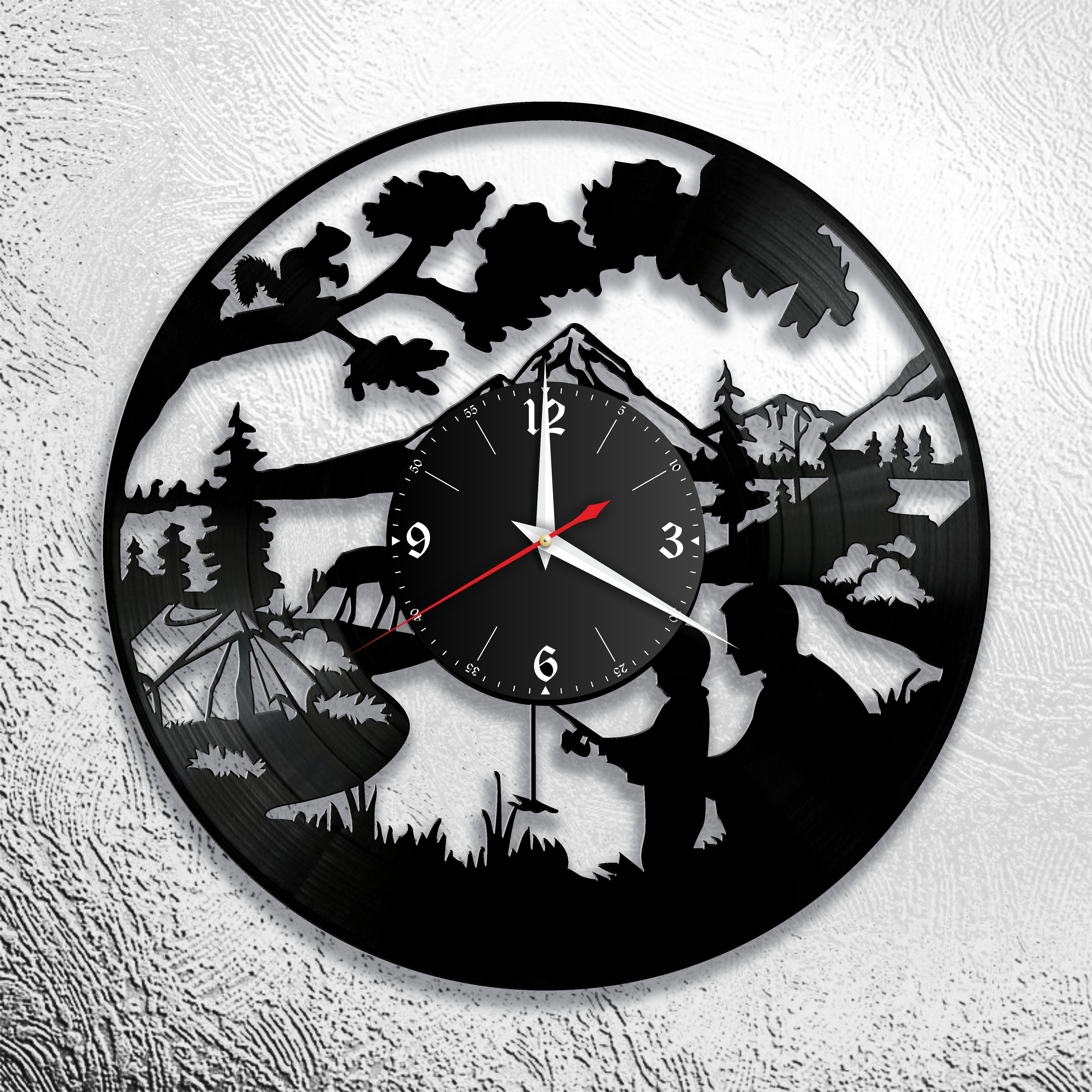 Годинник настінний Бекпекінг 0958 з вінилової платівки