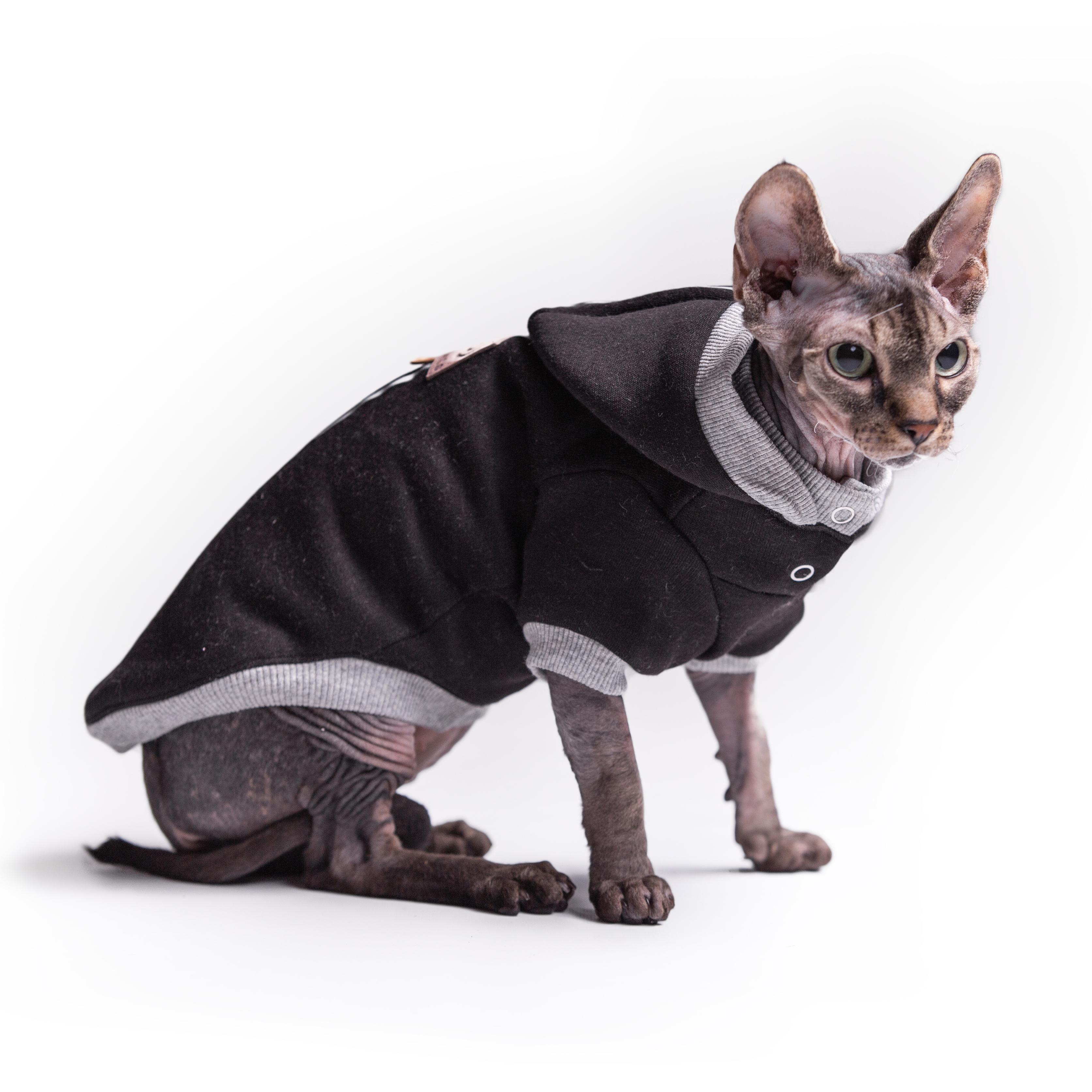 Кофта для котів з рукавами тепла Style Pets ADS Sport L Black (312L) - фото 3