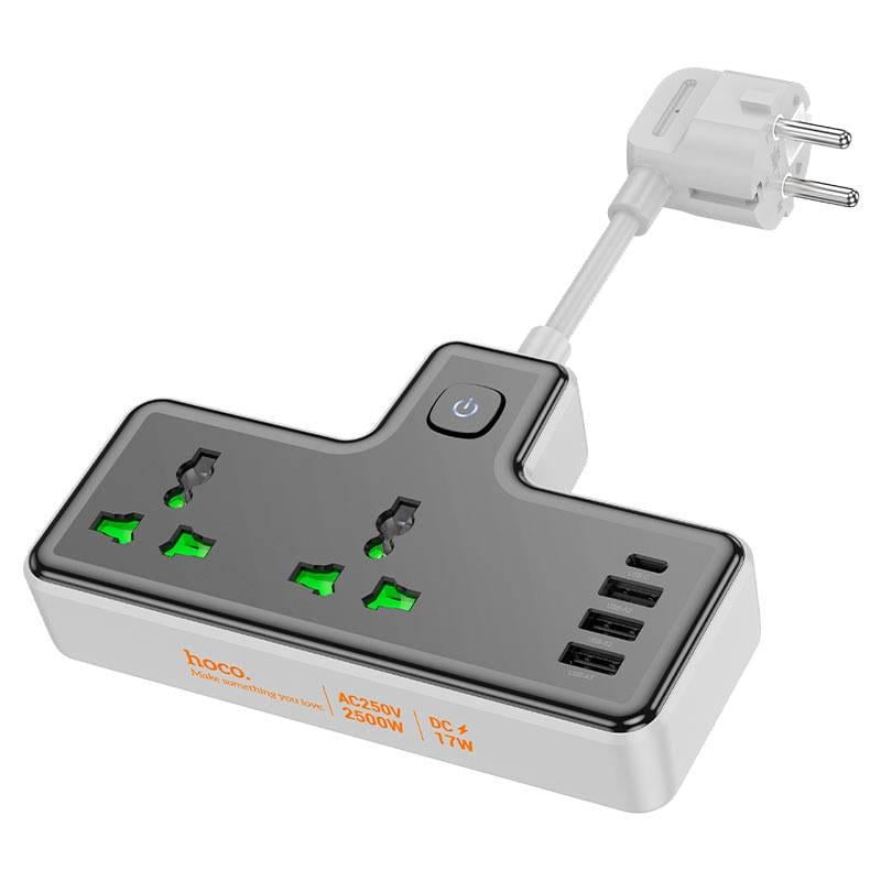 Фільтр мережевий Hoco AC11A на 2 розетки/3 USB/USB-C 17W 220В кабель 1,5 м Box Black (28820) Фільтр мережевий Hoco AC11A на 2 розетки/3 USB/USB-C 17W 220В кабель 1,5 м Box Black (28820)