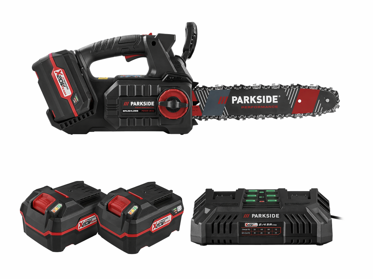 Пила аккумуляторная цепная Parkside Performance PPAKS 40-Li A1 и аккумуляторы 4Ah 2 шт. (3020507547) Пила аккумуляторная цепная Parkside Performance PPAKS 40-Li A1 и аккумуляторы 4Ah 2 шт. (3020507547)