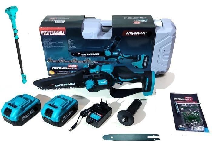 Електропила акумуляторна ланцюгова Grand АПЦ-8М/3-2 з подовжувачем VS'3000 (29688046) - фото 2 Електропила акумуляторна ланцюгова Grand АПЦ-8М/3-2 з подовжувачем VS'3000 (29688046) - фото 2