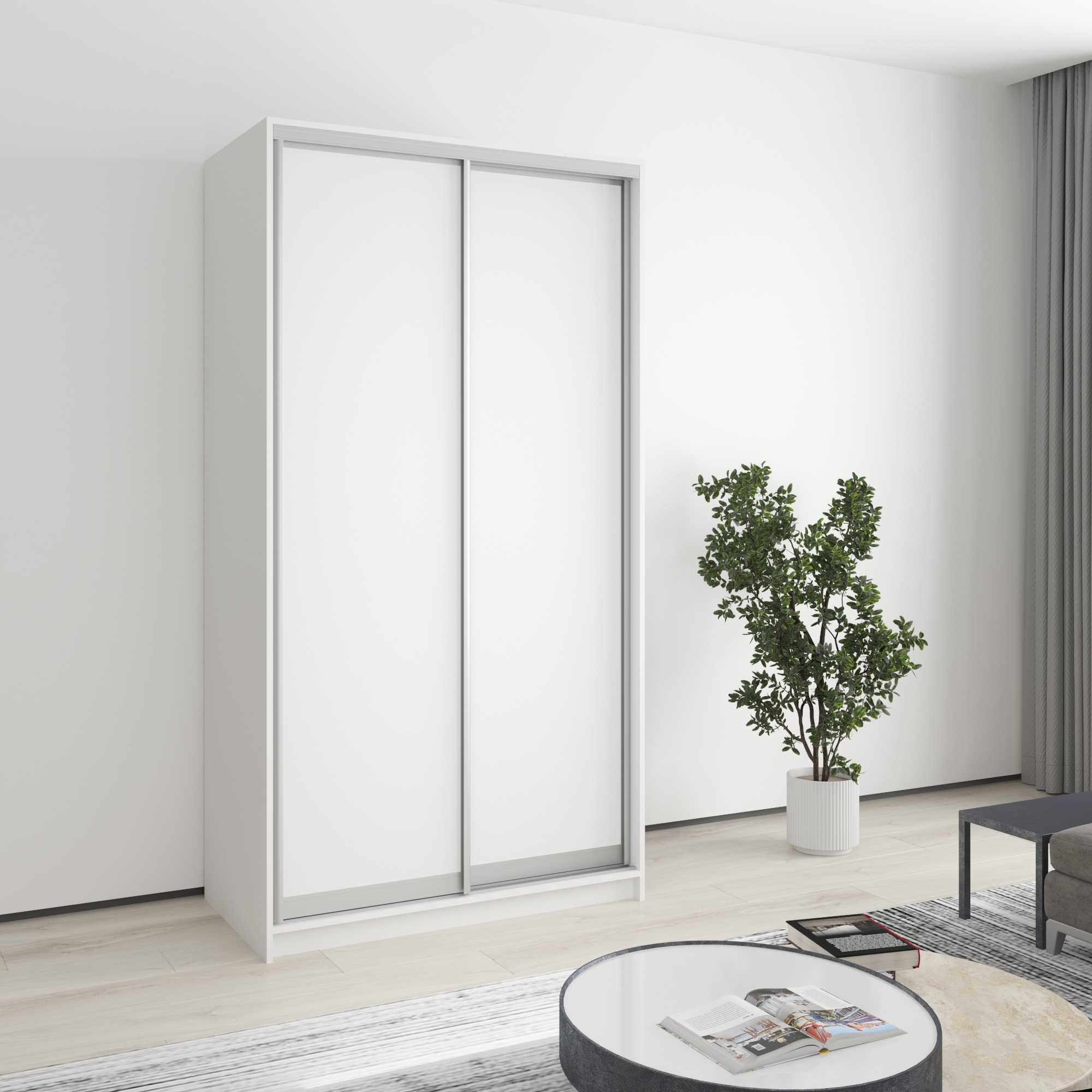 Шкаф-купе двухдверный Mebel Star Стандарт AL MBS-2244 110х45х210 см Аляска белый (1003198)