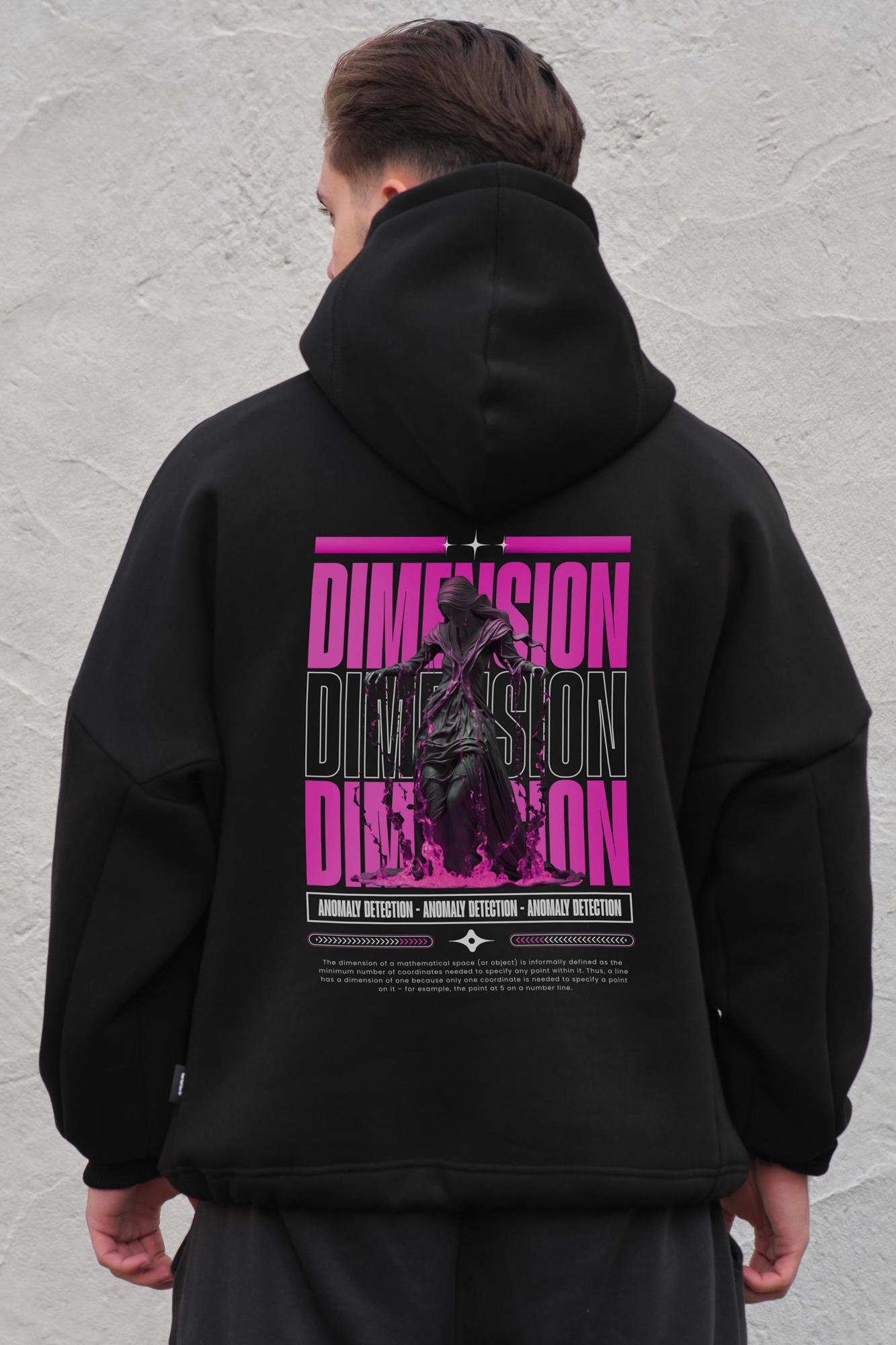 Худи на флисе Without с капюшоном и принтом Dimension оверсайз Black (8055514)