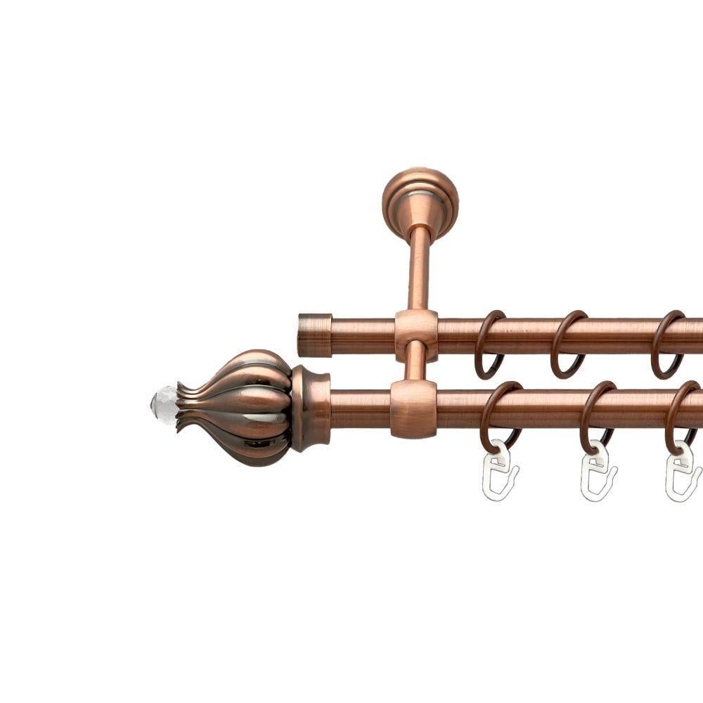 Карниз Orvit Таджа-Кристалл дворядний гладкий 16/16 мм 120 см Антична мідь (00-00019699)