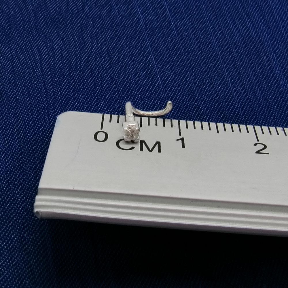 Срібний нострил пірсинг в ніс Квадрат (1372851868) - фото 2