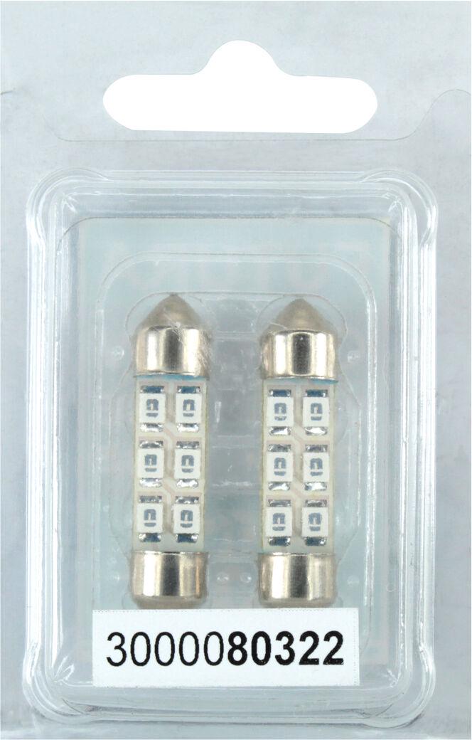 Лампочка FUTURA 2-х цокольная LED T11 C8W SMD 6 диодов 24 V-0,7 Вт SV8.5-8 35 мм 2 шт. Синий (80322) Лампочка FUTURA 2-х цокольная LED T11 C8W SMD 6 диодов 24 V-0,7 Вт SV8.5-8 35 мм 2 шт. Синий (80322)