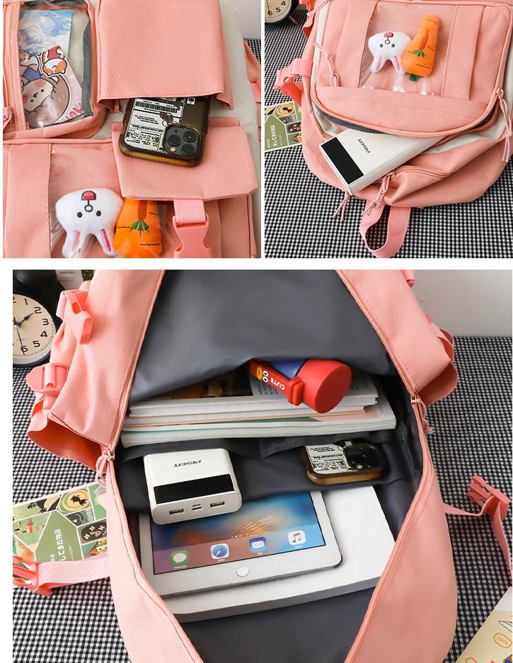 Школьный рюкзак и сумка/косметичка и пенал для девочки Flash 5в1 Розовый (1326621558) - фото 2 Школьный рюкзак и сумка/косметичка и пенал для девочки Flash 5в1 Розовый (1326621558) - фото 2