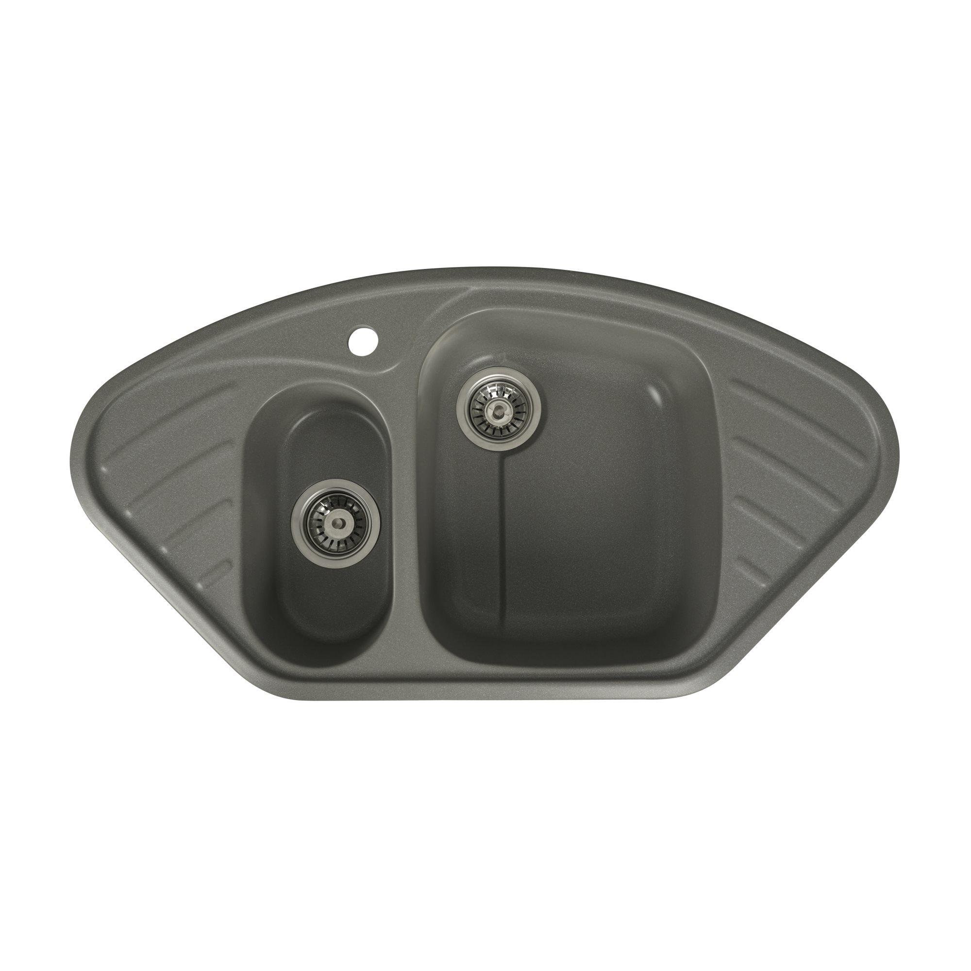 Мийка для кухні гранітна Platinum 9250UW LARGO глянцева Сірий мусон