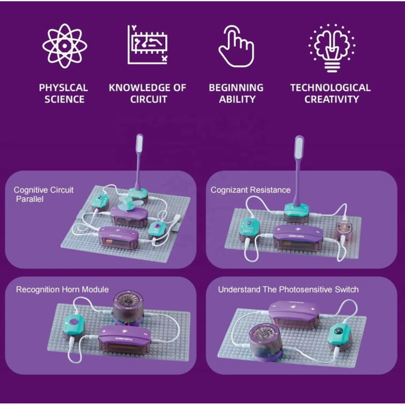 Набор электронный образовательный с подсветкой и звуковыми эффектами 25 дет. (29356759) - фото 3 Набор электронный образовательный с подсветкой и звуковыми эффектами 25 дет. (29356759) - фото 3