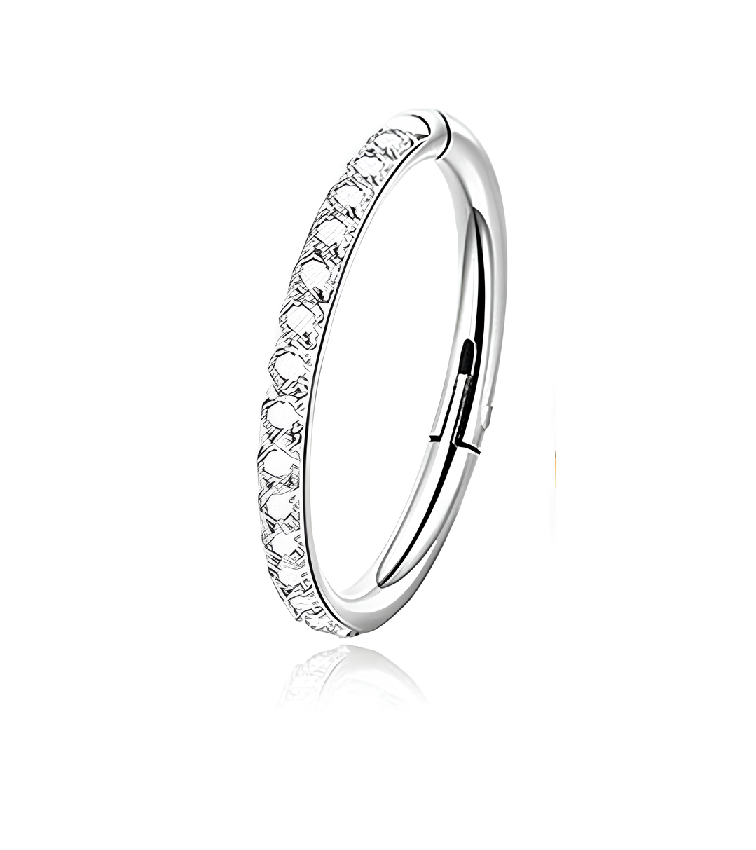 Кільце-клікер для пірсингу зі сталі/з камінням 8 мм Сріблястий (9015)