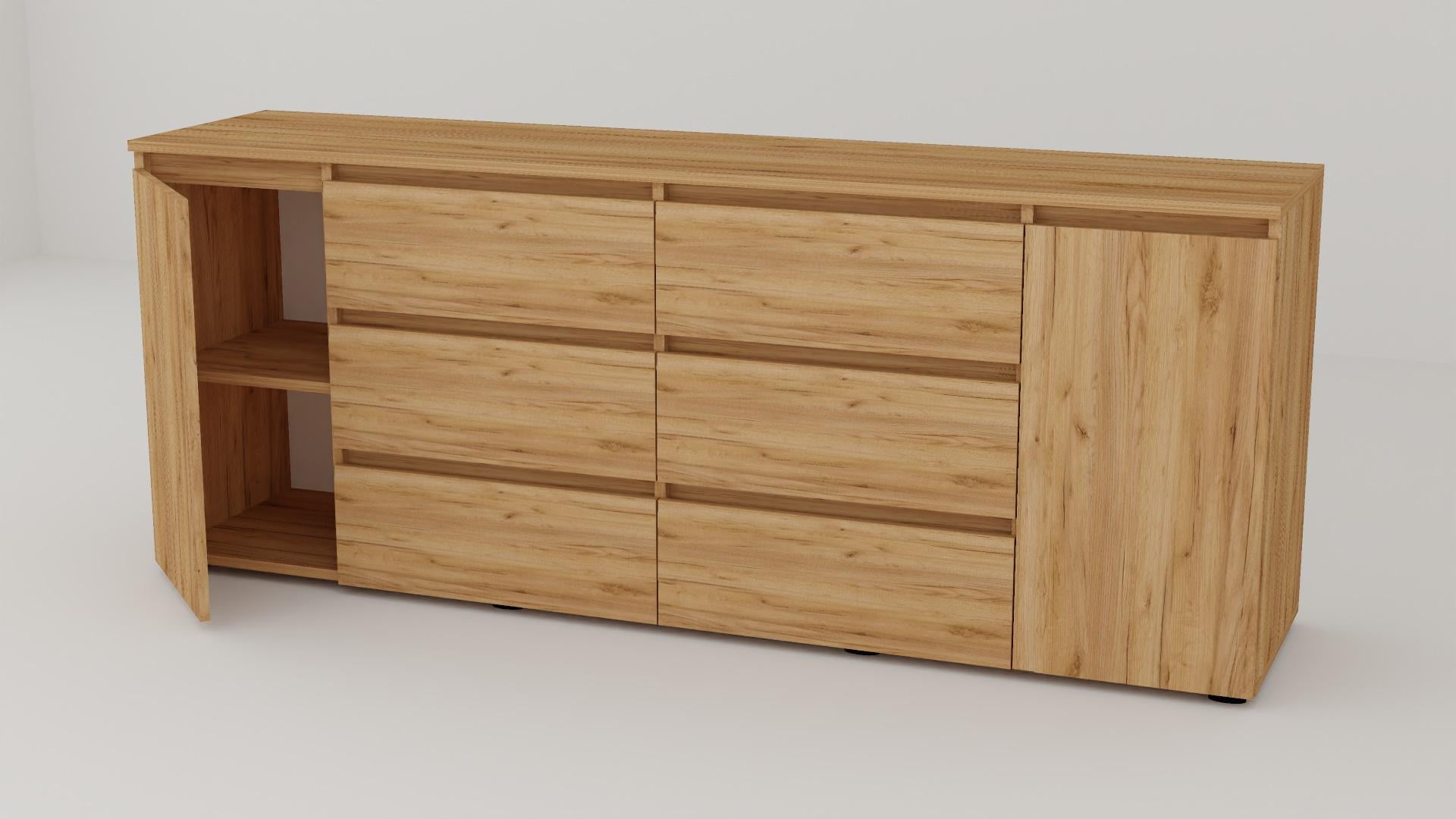 Комод Алекса СН-1331/50 190х50х75 см Дуб крафт золотой