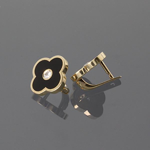 Сережки золоті з фіанітами (1613635292)