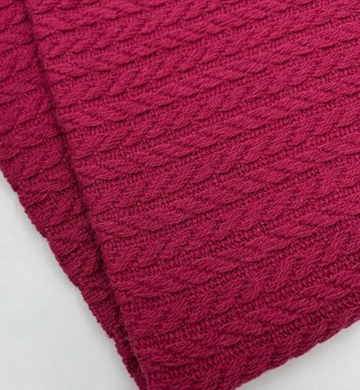 Шарф-ребозо мексиканский универсальный из хлопка 250х65 см Бордовый (33542131)