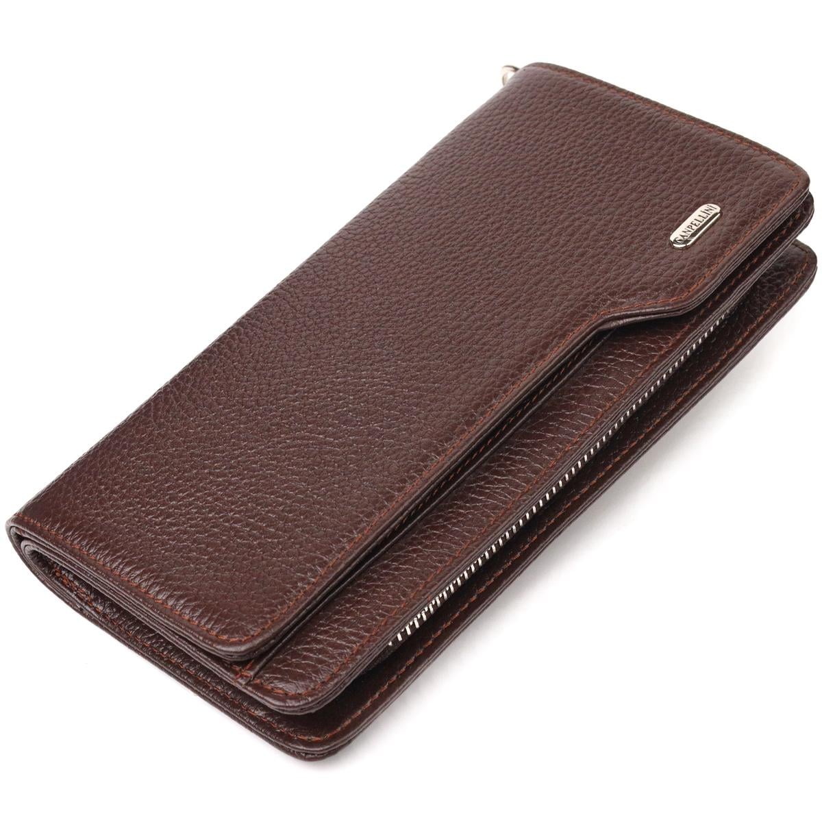 Женский портмоне-клатч из натуральной кожи Canpellini Wallet 21537 Коричневый (55318)