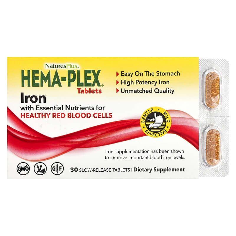 Залізо з повільним вивільненням Hema-Plex NaturesPlus 30 таб. (2195840718)