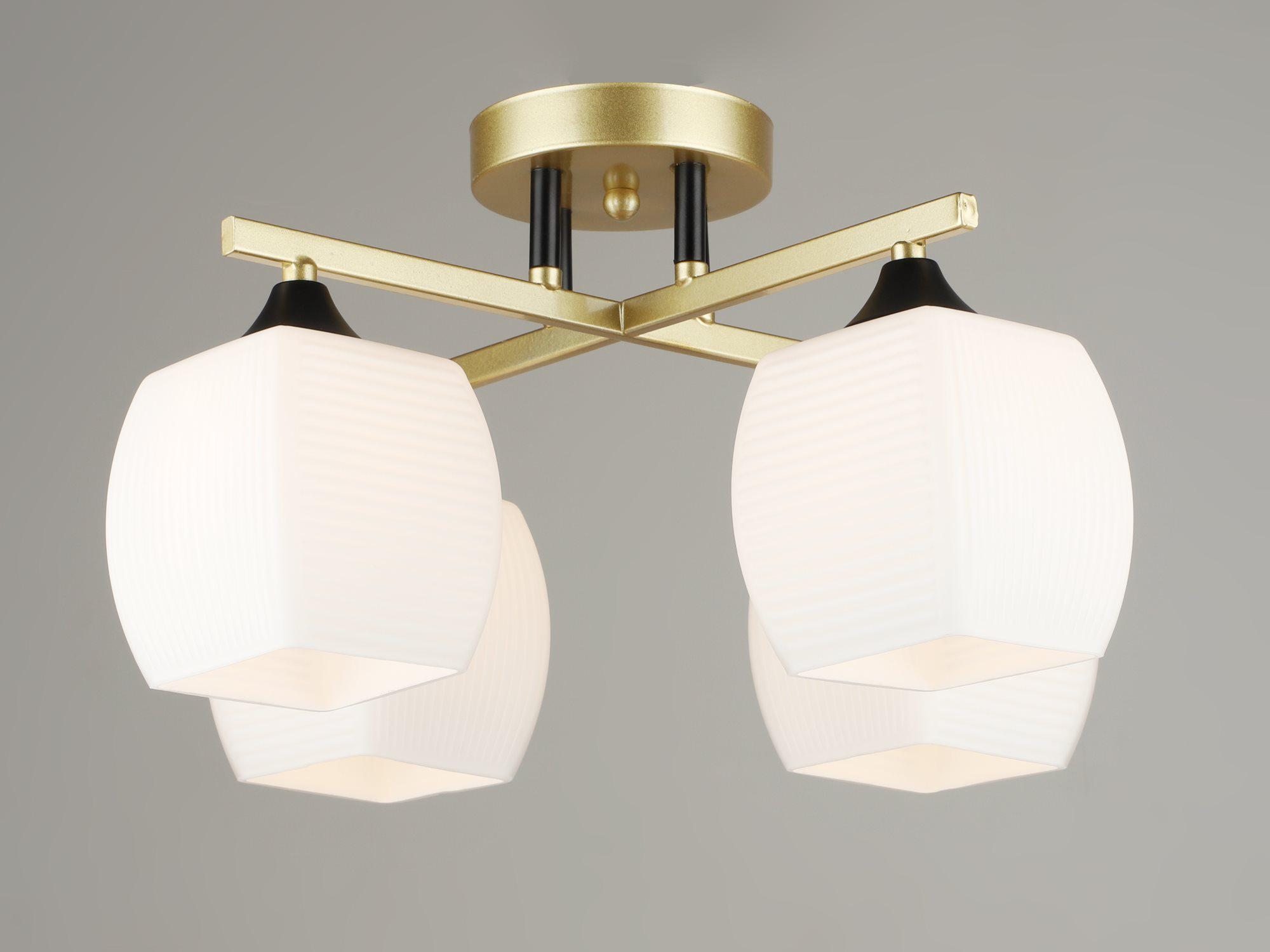 Люстра стельова Sirius B N5709/4 GD+BK на 4 плафони