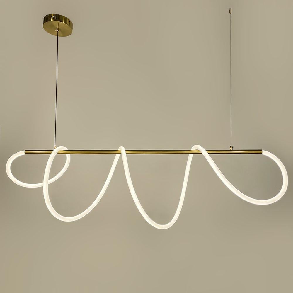 Люстра латунная удлиненная с гибкой Led лентой 140 см (y 410-1200 ab)