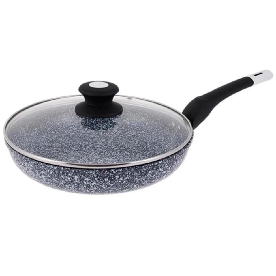 Сковорода із кришкою Unique UN-5113 з багатошаровим антипригарним гранітним покриттям 20 см (UNQQ-006)
