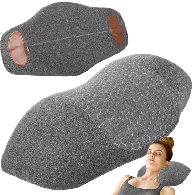 Подушка ортопедическая фигурная для сна с поддержкой шеи 30х50 см Серый (LY-91) - фото 4