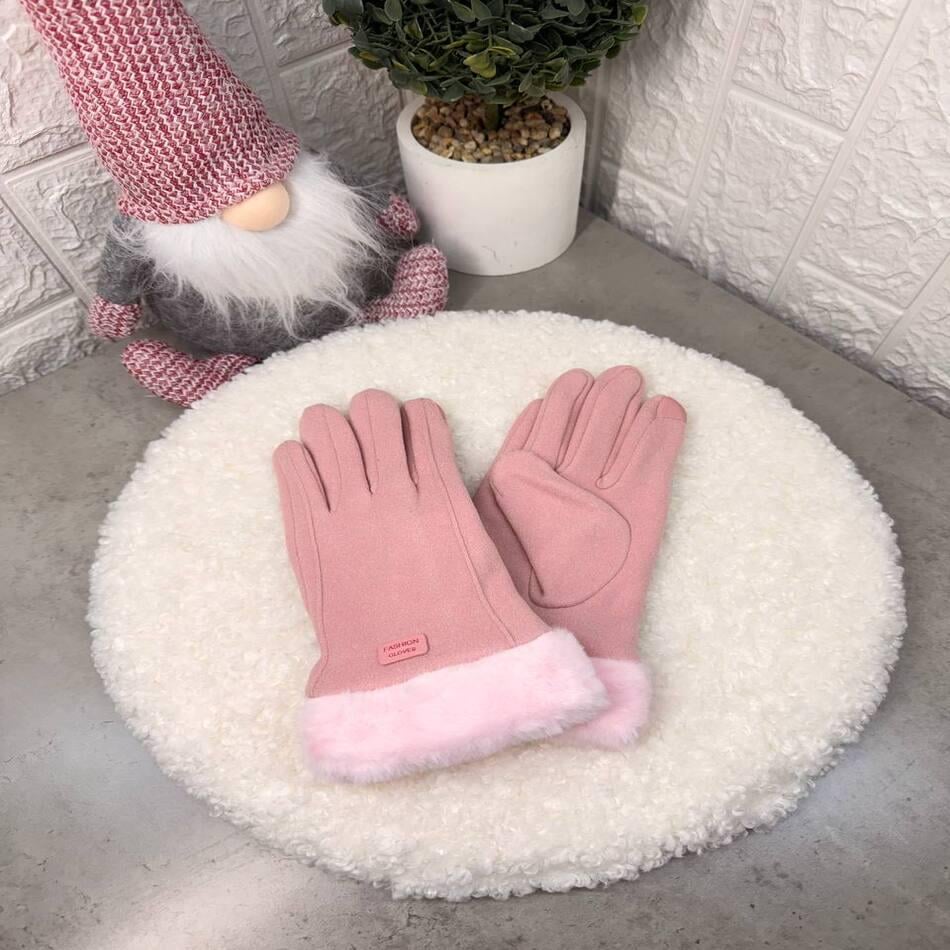 Перчатки женские зимние замшевые Розовый (VLD302) Перчатки женские зимние замшевые Розовый (VLD302)