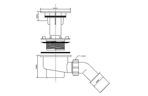 Сифон для піддону Mcalpine 90 мм Хромований (HC27-CPBN-PB) - фото 2