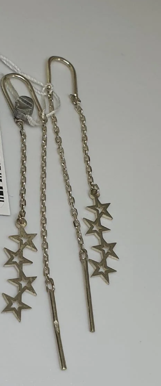 Серьги серебряные протяжки Звездочки 925 проба (29912982)