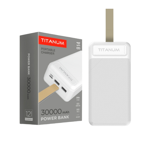 Повербанк TITANUM TPB-914-W 30000 mAh Білий