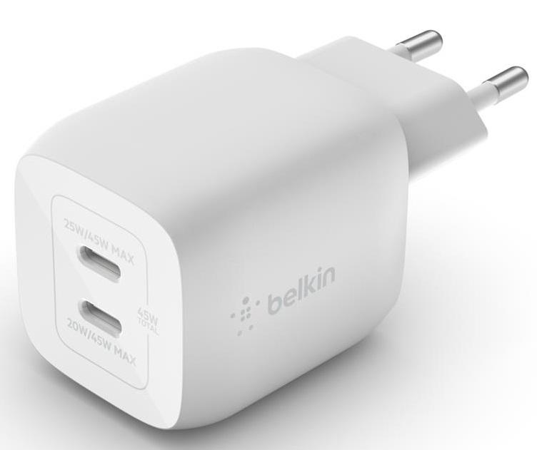 Зарядное устройство Belkin Home Charger 45W GAN PD PPS Dual USB-С (ERC-WCH011VFWH) - фото 2